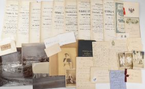 EPHEMERA - carton with a good selection including a signature of the King of Siam, a signed photo of