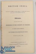 British India 1839 - 61 page booklet sub titled; 