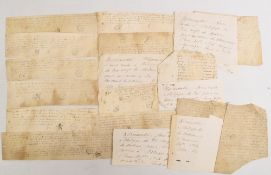 MEDIEVAL DOCUMENTS group of approx. 12 documents on vellum and paper, 15th c all relating to