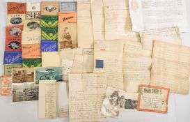EPHEMERA - carton with a good selection including two postcards relating to Charles Linbergh (one
