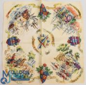 Festival of Britain 1951 printed cloth handkerchief featuring Queen Boadicea, the signing the