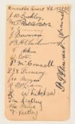 1920/30s Doncaster Rover Football Club Autographed page to include players Jack Buckley, Joe Bowman,