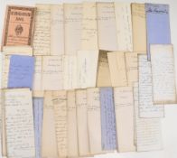 A RAILWAY DEATH bundle of papers relating to the death of a William Frankland, presumably a