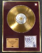 Official Gold Disc from EMI for Relish, presented to Steve Harrison Management in recognition of