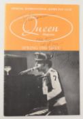 AUTOGRAPH - Freddie Mercury and John Deacon copy of the 1980 issue Queen official international