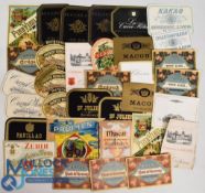 Early Wine Bottle Labels over 100 years old mainly c1880s-1910. Attractive period selection of 30