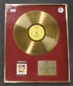 Official Gold Disc from BPI for Jasper Carrott Presented to Dick James for the Beat the Carrott