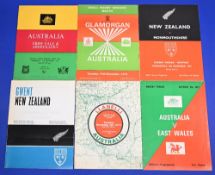 1966-75 Major Tourists in Wales Rugby Programmes (6): 1966 E Vale/Abertillery, 1973 E Wales & 1975