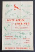 1965 N Otago/'Combined Canterbury's' v S Africa Rugby Programme: Crisp, clean, neat A5 issue,
