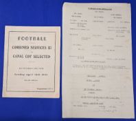 1951 Combined Services XI v Canal Company Selected at the Old Victorious Lido, Fayid, Egypt, 4