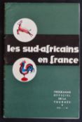 1961 'World Champs' Game, France v S Africa Rugby Programme: 0-0 draw in this 'heavyweight' clash,