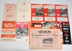 Selection of Bournemouth & Boscombe programmes 1947/48 Bradford City (FAC), 1950/51 Hamborn 07 (