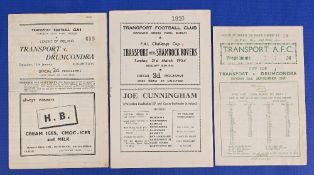 Selection of Transport homes 1948/49 Drumcondra (City Cup), 1953/54 Shamrock Rovers (FAI Cup),