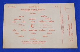 1947/48 Programme No. 1, Manchester United reserves v Newcastle Utd Central League match single