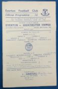 1956/57 Everton reserves v Manchester United Central League single sheet match programme 20