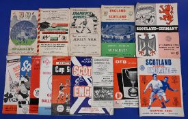 Selection of programmes to include 1951 England v Scotland, 1956/57 Glentoran v Portadown (tape
