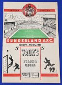 1952/53 Sunderland v Manchester Utd Div. 1 match programme at Roker Park, Wednesday 18 February
