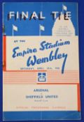 1936 FAC final match programme Arsenal v Sheffield Utd at Wembley 25 April 1936; slight crease, rust