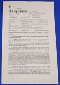 Player Contract between Manchester Utd 1960 (July) to (June) 1961 and player Samuel McMillan