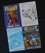 1987, 92, 93 & 2002 Spain v Italy Rugby Programmes (4): Variety of styles for four Spain homes
