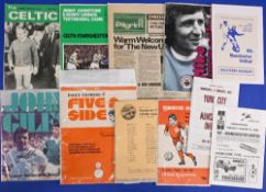 1975/76 Selection of Manchester Utd away friendly match programmes Glasgow Celtic + The Celtic