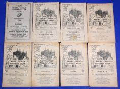 York Rugby League Football Club programmes 1951/52 Cardiff 1955/56 Barrow x2 1956/57 Bramley Hull