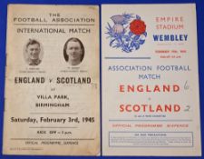 War time 1944 England v Scotland international match programme at Wembley 19 February 1944, 4 pager,
