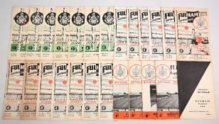 Collection of Fulham home match programmes 1949/50 Charlton Athletic (FAC), 1950/51 Huddersfield