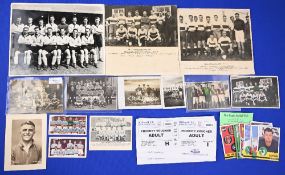 Collection of football memorabilia to include 1951 Hull City b&w team photo 9 ¾