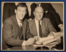 1963 b&w photograph 26cm x 20½cm depicting Paddy Crerand signing for Manchester Utd in the