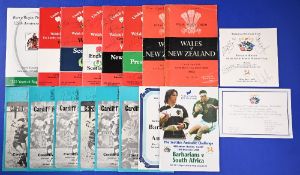Autographed Welsh Test & Club Rugby programmes, menus etc (16): v NZ 1953 (2), one by Gerwyn