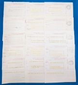 1958 South Africa Football Team Springbok Captain G Petersen Telegrams, a collection of 15