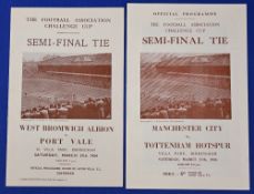 1953/54 FAC s/f WBA v Port Vale at Villa Park 27 March 1954; 1955/56 FAC s/f Manchester City v Spurs