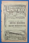 Pre-War 1926/1927 Sheffield United reserves v Manchester United reserves Central League match