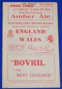 1940 Red Cross Wartime Wales v England Rugby Programme: During the 'phoney war', the fundraising