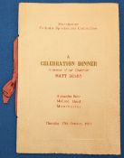 1957/58 Celebration Dinner Menu and Toast List on behalf of Manchester Catholic Sportsman's