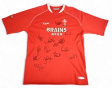 2005 Wales Rugby Jersey signed by 14 inc Grand Slam Players: Immaculate Wales replica unnumbered