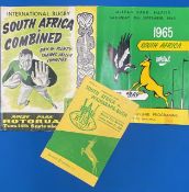 1965 S Africa in New Zealand Rugby Programmes (3): v Wairarapa Bush, Hawkes' Bay & Bay of Plenty.
