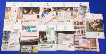 1997/98 Manchester Utd Champions League match programmes, homes Juventus + match ticket, Feyenoord +