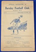 1946/47 Burnley v Southampton Div. 2 match programme, 4 pages, fair/no writing. (1)