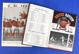 1964/65 Bound Volume Manchester Utd complete season home programmes nos. 1 - 30 (note no number 29
