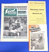 1965 Manchester Utd tour of Germany; Nuremberg v Manchester Utd match programme 10 August 1965;