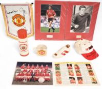 Football memorabilia to include compact file with Bryan Robson (Manchester Utd) set of