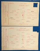 1958/59 Lancashire Senior Cup Manchester United v Manchester City 27 October 1958 single sheet;
