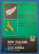 NZ 1970 Third & Fourth Tests v S Africa, Rugby Programmes (2): 28pp Port Elizabeth test issue,