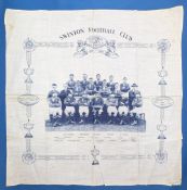 1931-32 Swindon Rugby League Silk Print Handkerchief, with team photograph and honours list