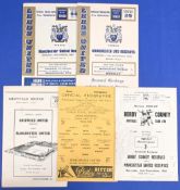 1966/67 Manchester Utd reserves away Central League match programmes Leeds Utd (December-postponed),