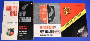 1966 British & I Lions in New Zealand Test Rugby Programmes (3): 1st at Dunedin, 2nd Wellington &