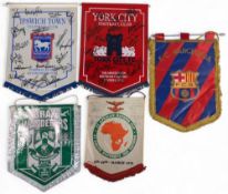 Four Multi Signed Football Pennants, a good 1978 XI African National Cup - with noteable signature