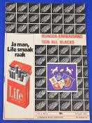 1976 Quagga-Barbarians v New Zealand Rugby Programme: At Ellis Park. VG